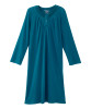 Women's No Peek Hospital & Home Care Gown with Lace Neckline - Ocean Sizes: S-3XL 