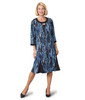 Silverts SV21170 Women's Open Back Flounce 3/4 Sleeve Dress Blue Stream, Size=S, SV21170-SV408-S