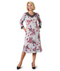 Silverts SV24950 Women's Open Back Sweater Knit Dress Diamond Neckline Gray Floral, Size=3XL, SV24950-SV1440-3XL