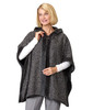 Silverts SV27150 Women's Reversible Faux Fur Poncho with Magnetic Snap Black, Size=OS, SV27150-SV2-OS