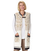 Silverts SV27160 Women's Sleeveless Sweater Vest with Magnetic Snap Cream Multi, Size=XL, SV27160-SV1459-XL