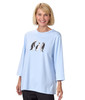 Silverts SV22100 Beautiful Seasonal Print Open Back Top for Women Penguin Sky Blue, Size=2XL, SV22100-SV1393-2XL