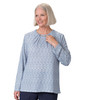 Silverts SV22130 Womens Long Sleeves Adaptive Open Back Sweater Knit Top Blue/Gray, Size=3XL, SV22130-SV1290-3XL