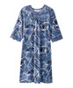 Women's Open Back V-Neck Lace Trim Nightgown - Blue Swirl Sizes: S-3XL