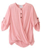 Silverts SV145 Senior Women's Adaptive Open Back Henley Convertible Sleeve Top Dusty Pink, Size=XL, SV145-SV282-XL