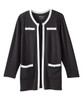Silverts SV157 Senior Women's Long Sleeve Knit Blazer Black/White Contrast, Size=L, SV157-SV2028-L