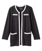 Silverts SV157 Senior Women's Long Sleeve Knit Blazer Black/White Contrast, Size=S, SV157-SV2028-S