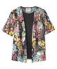 Silverts SV173 Top Blouse Twofer Short Sleeve Open Back Tropical Dew, Size=2XL, SV173-SV2034-2XL