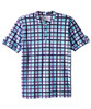 Silverts SV170 Senior Men's Adaptive Open Back Henley Shirt Lilac/Blue Plaid, Size=2XL, SV170-SV2075-2XL