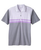 Silverts SV171 Senior Men's Adaptive Open Back Zip Polo Shirt Wht Lilac Heather/Gray Stripe, Size=3XL, SV171-SV2073-3XL