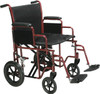 Drive BTR22-B Bariatric Heavy Duty Transport Wheelchair with Swing Away Footrest, 22" Seat, Blue