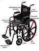 MOBB MHWTCD18 18" Aluminum Wheelchair/Lightweight Transport Chair Duo