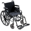 Drive K318ADDA-SF Cruiser III Light Weight Wheelchair with Flip Back Removable Arms, Adjustable Height Desk Arms, Swing away Footrests, 18" (K318ADDA-SF)