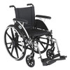 iper Wheelchair with Flip Back Removable Arms, Full Arms, Swing away Footrests, 16" Seat (L416DFA-SF)