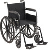 Drive SSP118FA-SF Silver Sport 1 Wheelchair with Full Arms and Swing away Removable Footrest