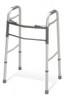 Easy-to-use, push-button, adjustable-height walker with independent, easy-fold sides for easy movement through narrow spaces
Comfortable grip with nonmarking tips on a lightweight aluminum frame reinforced with a steel cross brace
Tight tolerance between frame and foot pieces for rattle free use