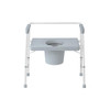 Bariatric steel commode
Comes with pail, lid, splash guard, and solid seat
650 lb. weight capacity, 17"-20.5" adjustable seat height, 18.5" seat depth, 24" wide between arms, 29.5" wide overall
Does not come in retail packaging