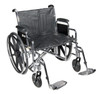 Drive STD22ECDDA-SF Sentra EC Heavy Duty Wheelchair, Detachable Desk Arms, Swing away Footrests, 22" Seat (STD22ECDDA-SF)