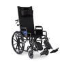 Reclining wheelchair with desk-length arms and elevating leg rests
Nylon construction for easy cleaning
300 lb. weight capacity