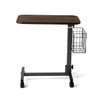 Overbed table for medical use features a basket accessory that folds flat for convenient, compact storage
Durable, water-resistant composite material with spill edge and hammertone finish
Weighs only 18.8 lb. (8.5 kg)
Height adjustable from 29.5" to 41" (75 to 104 cm)
50 lb. (23 kg) weight capacity