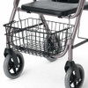 Medline Replacement Basket MDS86800XWBSK — Fits MDS86800XW Rollator — Three‑quarter hero (installed view)