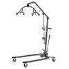 Elevating hydraulic lift for patient transportation
Base opens with an easy hand lever
6-point cradle type
