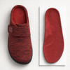 Biotime Elise Women’s Slippers — Burgundy Fabric, Sizes 5–11 — Top-down footbed and insole view (function/detail)