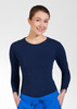 Ladies Long Sleeve Tee Navy Small