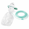 Amsino AMSure AS75010 Adult Non‑Rebreather Oxygen Mask w/ 7' Star Tubing & Reservoir Bag (50/Case) — Three‑quarter hero (primary listing image)