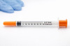 SureComfort Insulin Syringes 31G x 5/16" (8mm), 0.3 mL (3/10cc) — Half‑Unit, 100/Box — Detail strip: syringe and graduation scale