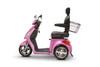 eWheels EW-36 S Elite 3-Wheel 350lbs. Wt. Capacity Scooter with Electromagnetic Brakes High Speed of 15mph- Magenta/Pink