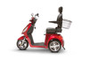eWheels 3 Wheel 350lbs. Wt. Capacity Scooter with Electromagnetic Brakes High Speed of 15mph- Red - FREE SHIPPING
