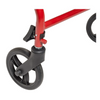 KD Rollator, 6" 4Whl,Steel,Red,1/ea