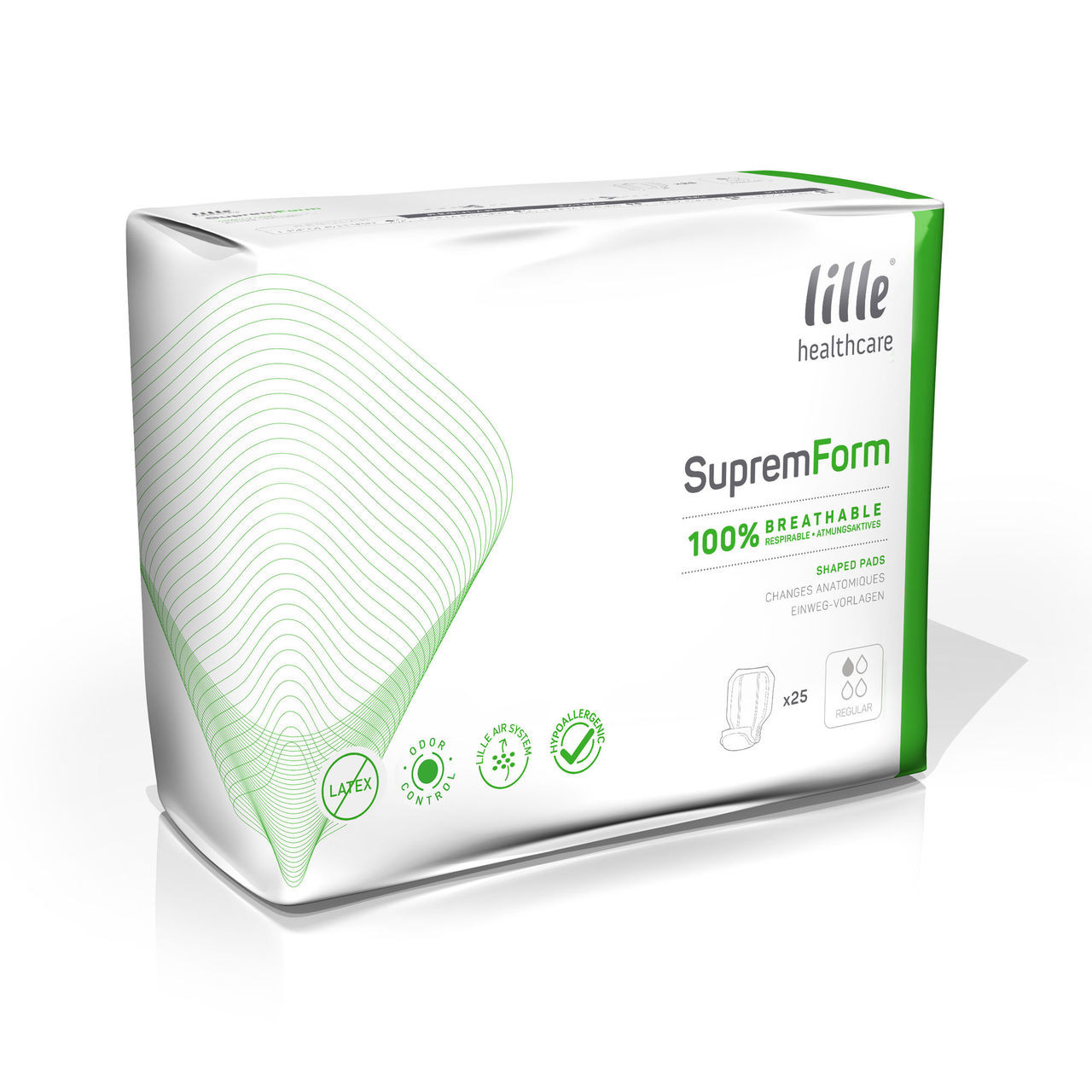 LILFORM SUPREM Regular + PADS, 13" X 24", TOTAL ISO ABSORBENCY 1570 ML CS/5BG (25EA/BG) (MDT-LSFM5121BR-4) (Lille HealthCare LSFM5121BR-04)