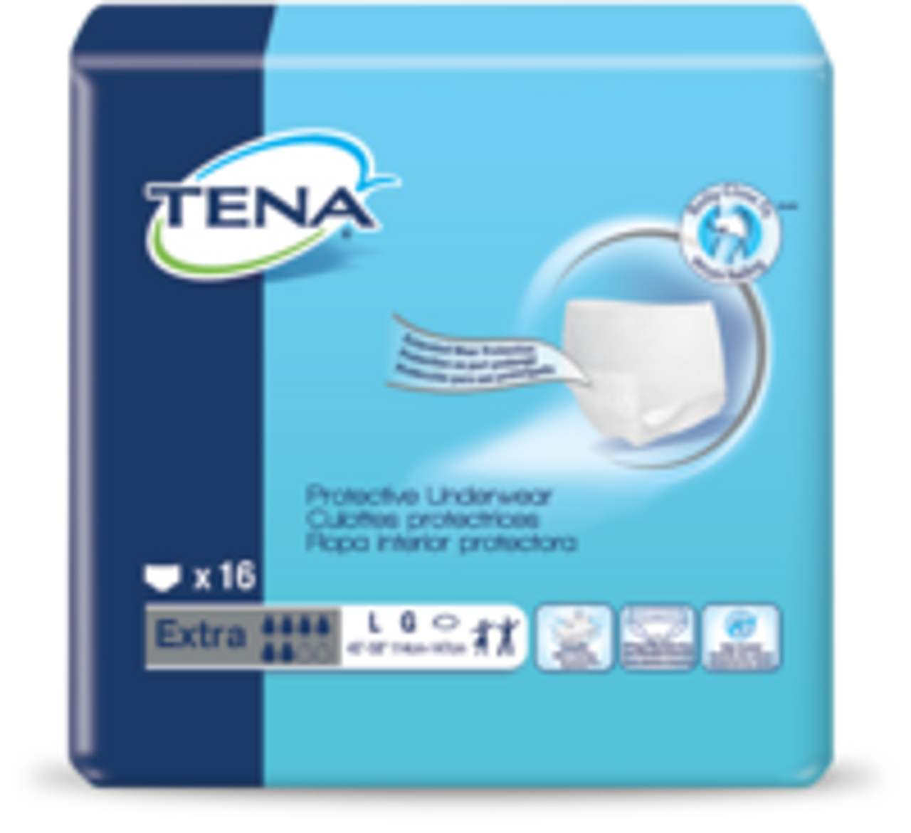 TENA PROTECTIVE UNDERWEAR EXTRA, Small SIZE 25"-35" (16/PKG) CS/4PKG (SCA-72116)