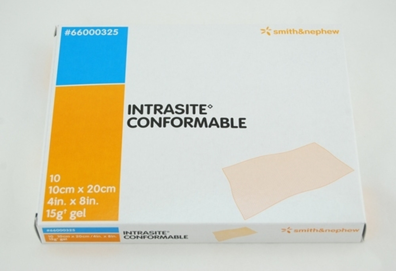 INTRASITE CONFORMABLE HYDROGEL Dressing, SIZE 10CM X 20CM BX/10