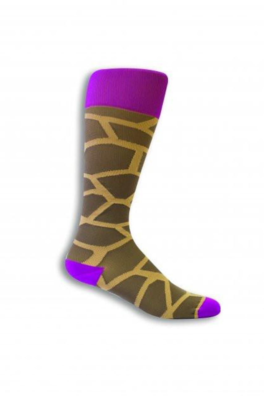 Medical Compression Socks for Women - GIRAFFE - PINK/BROWN SIZE: WB-RCM STRENGTH:20-30 MMHG (1 Pair) (HH X320CWB35-R)