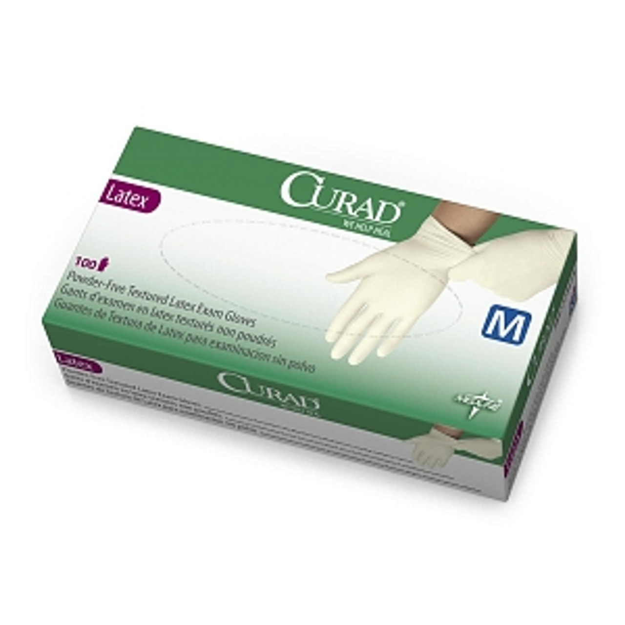 Medline CUR8105 Examination Glove,LATEX,CURAD,Powder-Free,MEDIUM CS 1000/CS (Medline CUR8105)