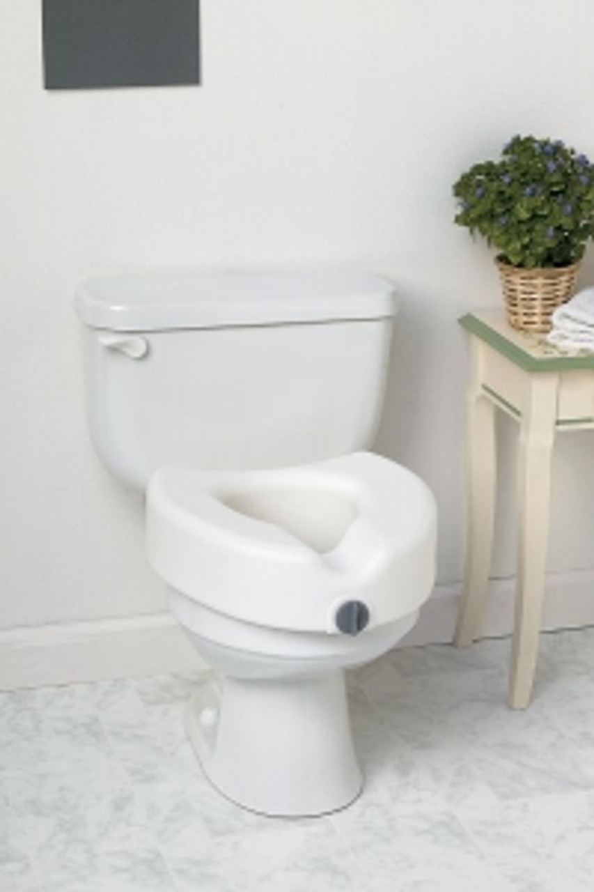 Medline MDS80314H Elevated Toilet Seat,LOCKING,W/O ARMS