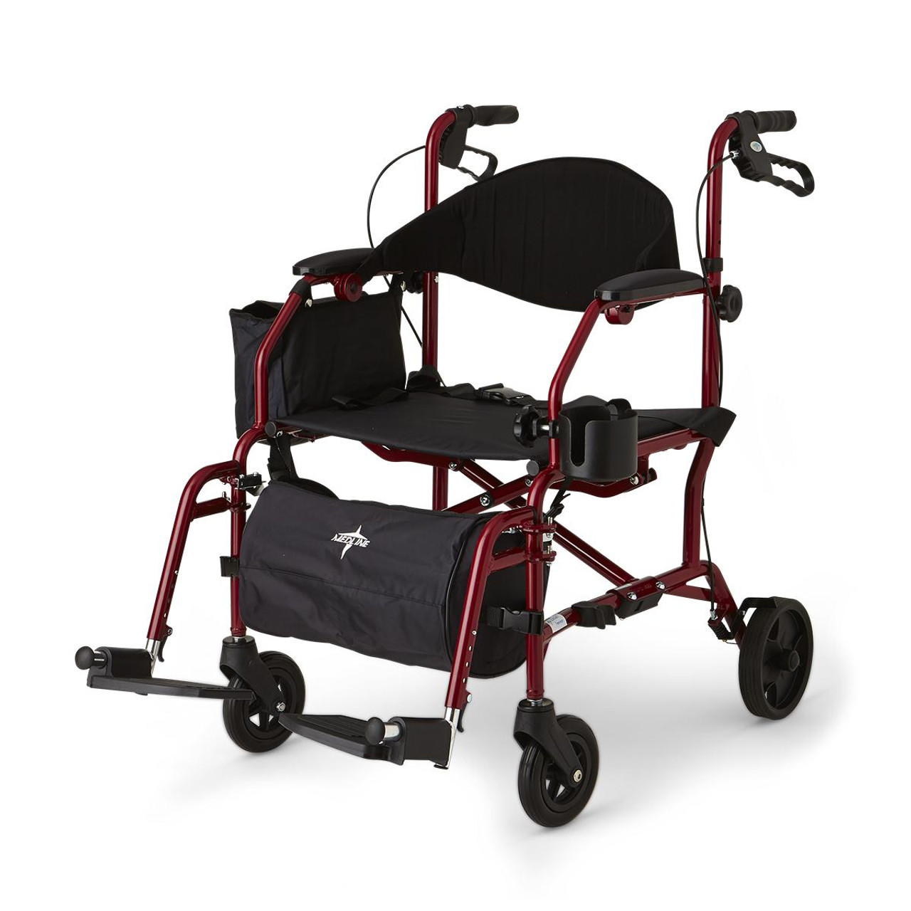 Medline MDS808200TRR TRANSLATOR,ROLLATOR/TRANSPORT CHAIR,RED EA