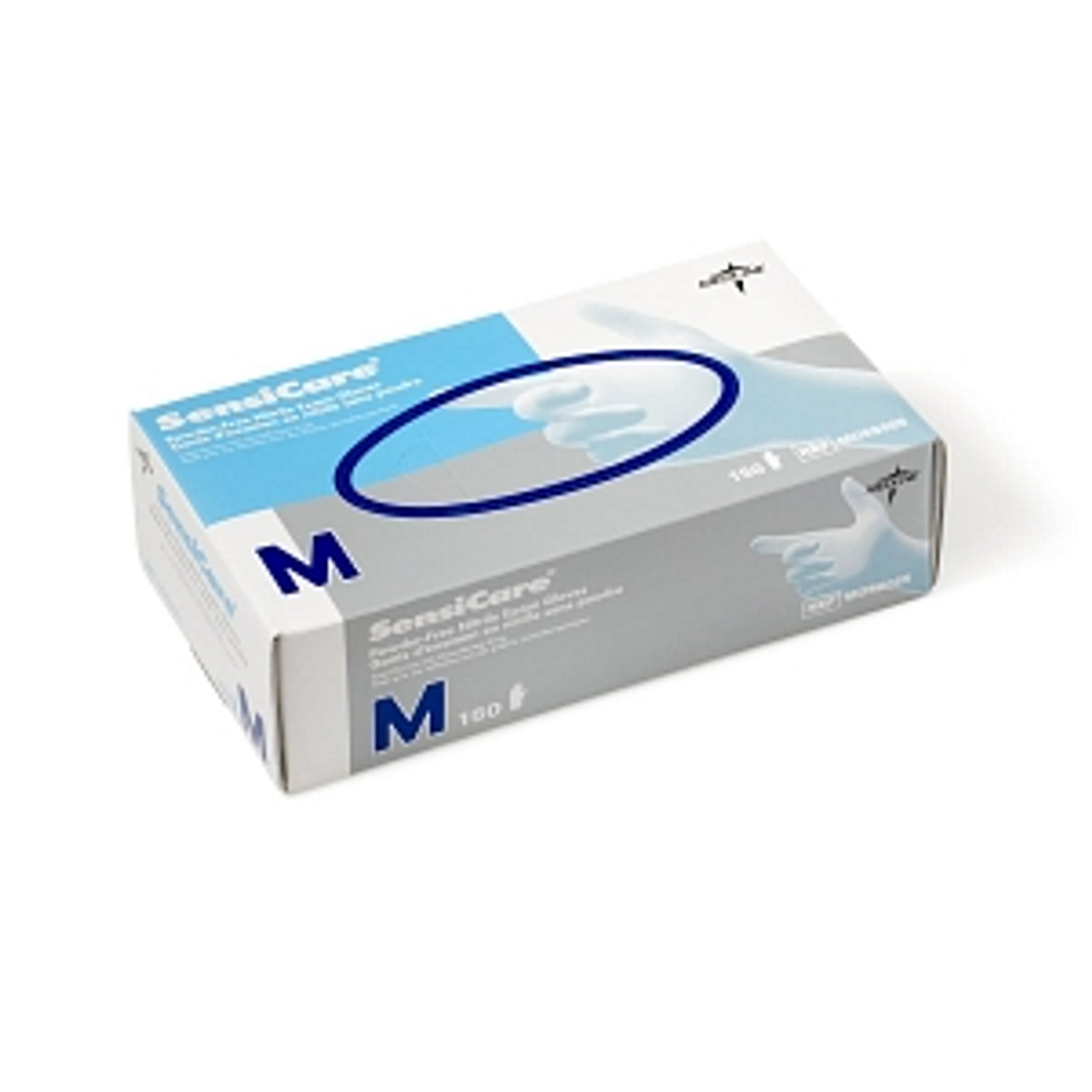 Medline MDS8085 SensiCare Nitrile Exam Gloves, Latex Free, 9.5" Length, Medium, Blue (Pack of 1500)