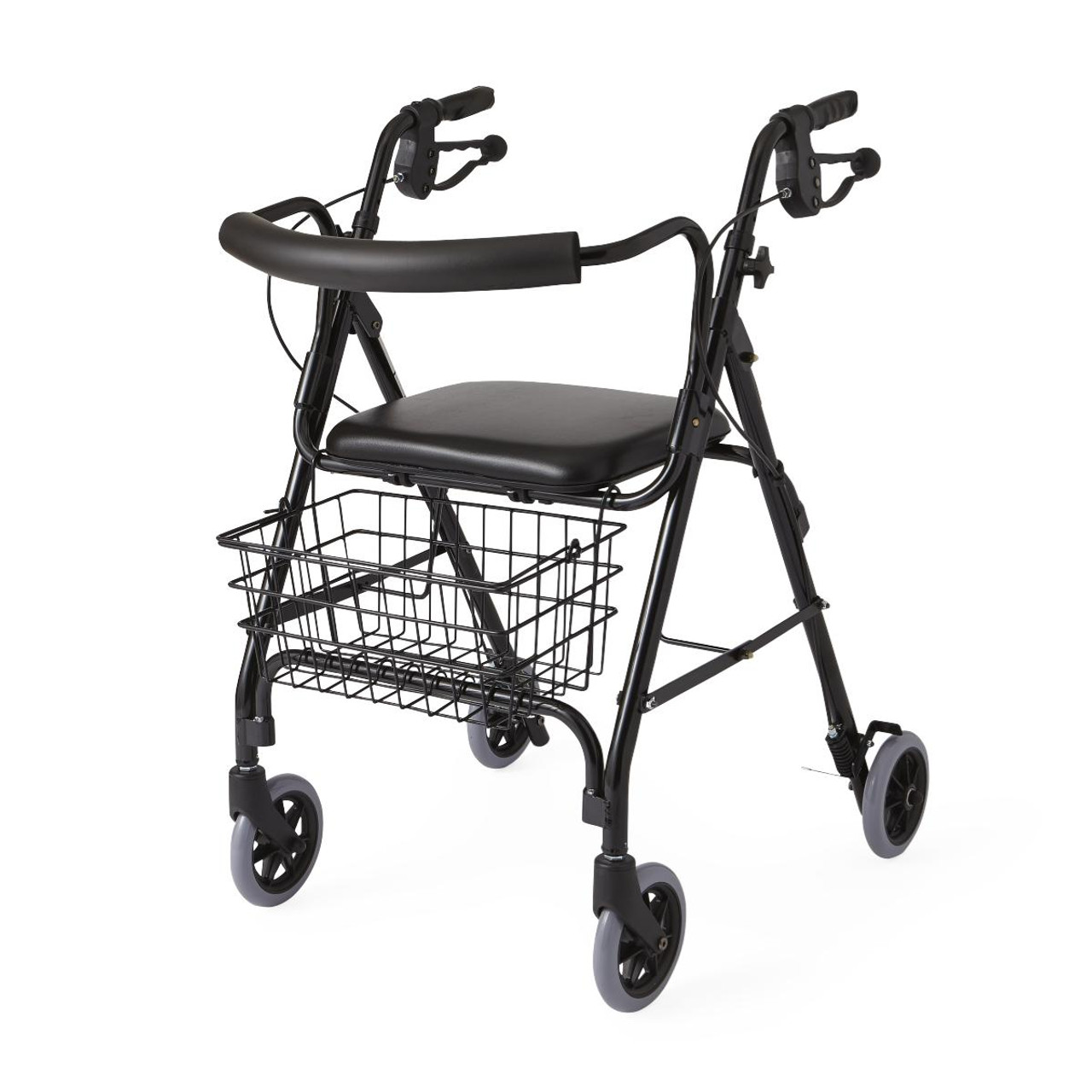 Medline MDS86810BLK ROLLATOR,DELUXE,BLACK,250 LBS,CURVED BA CS 1/CS