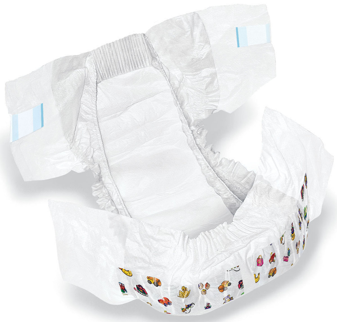 Medline MSC266045 DryTime Disposable Baby Diapers,White,CLOTHLIKE,CVR,SZ 5,30-38LB CS 144/CS