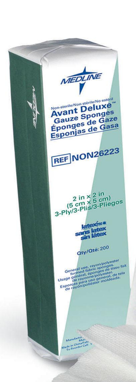 Medline NON26444 GAUZE,AVANT,NW,DELUXE,4X4,4-PLY,Non-Sterile,LF CS 2000/CS