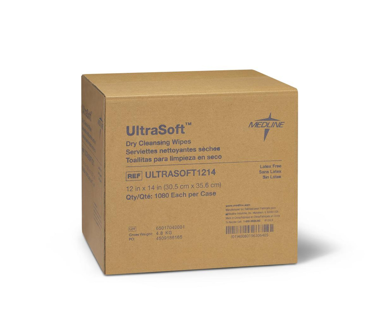 Medline ULTRASOFT1214 WIPE,DRY,CLEANSING,SOFT,ABSORB,12X14 CS 1080/CS