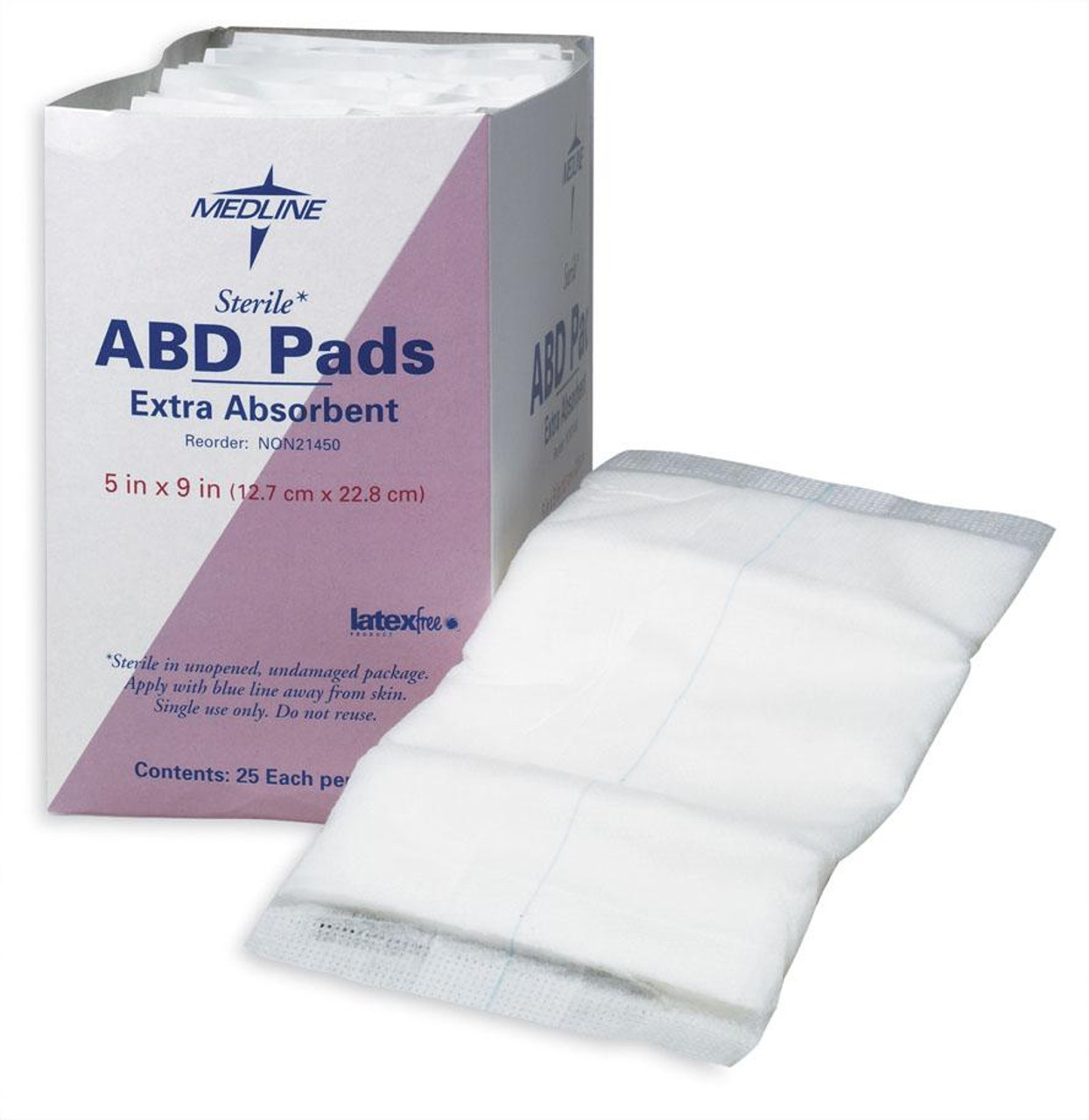 Medline NON21450 PAD,ABDOMINAL,5"x9",STERILE,LF,1/PK CS 400/CS 1 CS