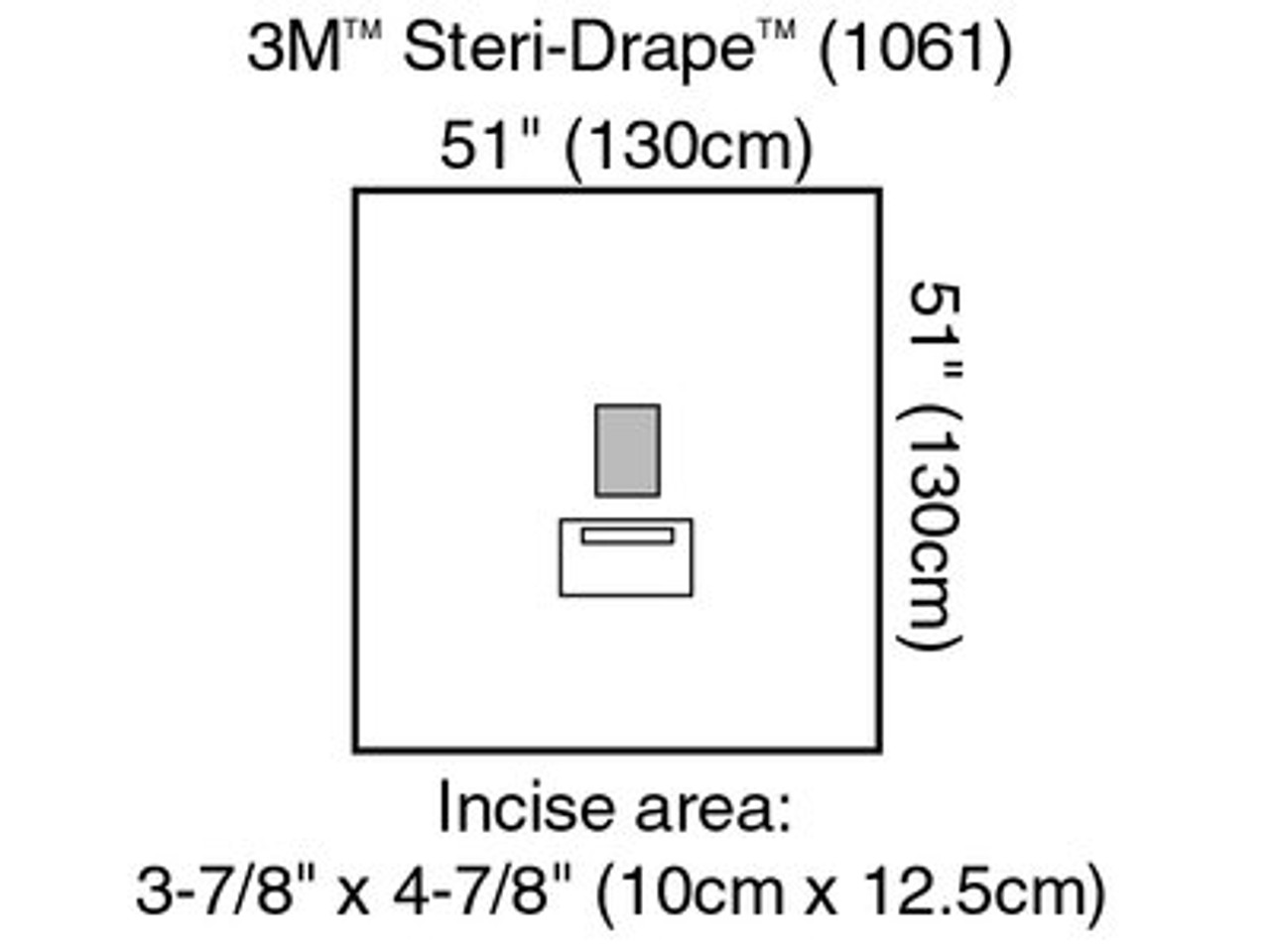 3M-1061 Steri-Drape™ Medium Drape with Incise Film and Pouch 130cm x 130cm BX/10