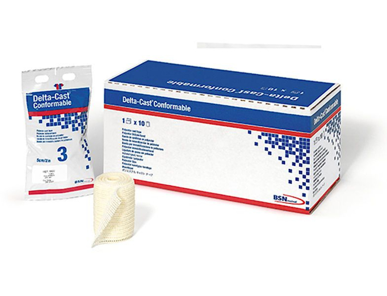BSN-7228000 BX/10 DELTA-CAST CONFORMABLE POLYESTER CAST TAPE 2.5CM X 1.8M, WHITE