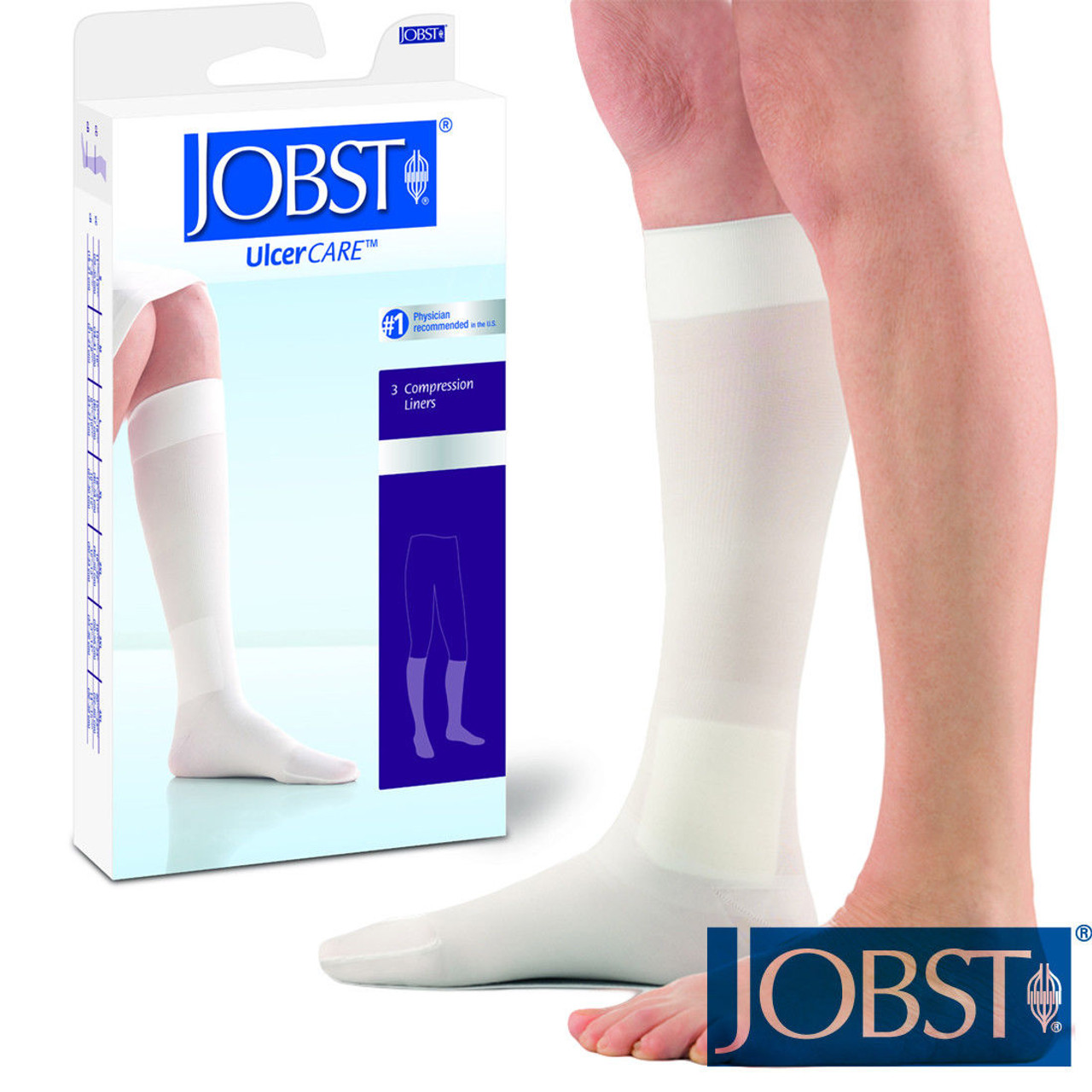 BSN-7363221 BX/3 JOBST ULCERCARE REPLACEMENT LINERS FOR READY-TO-WEAR COMPRESSION SM, WHITE