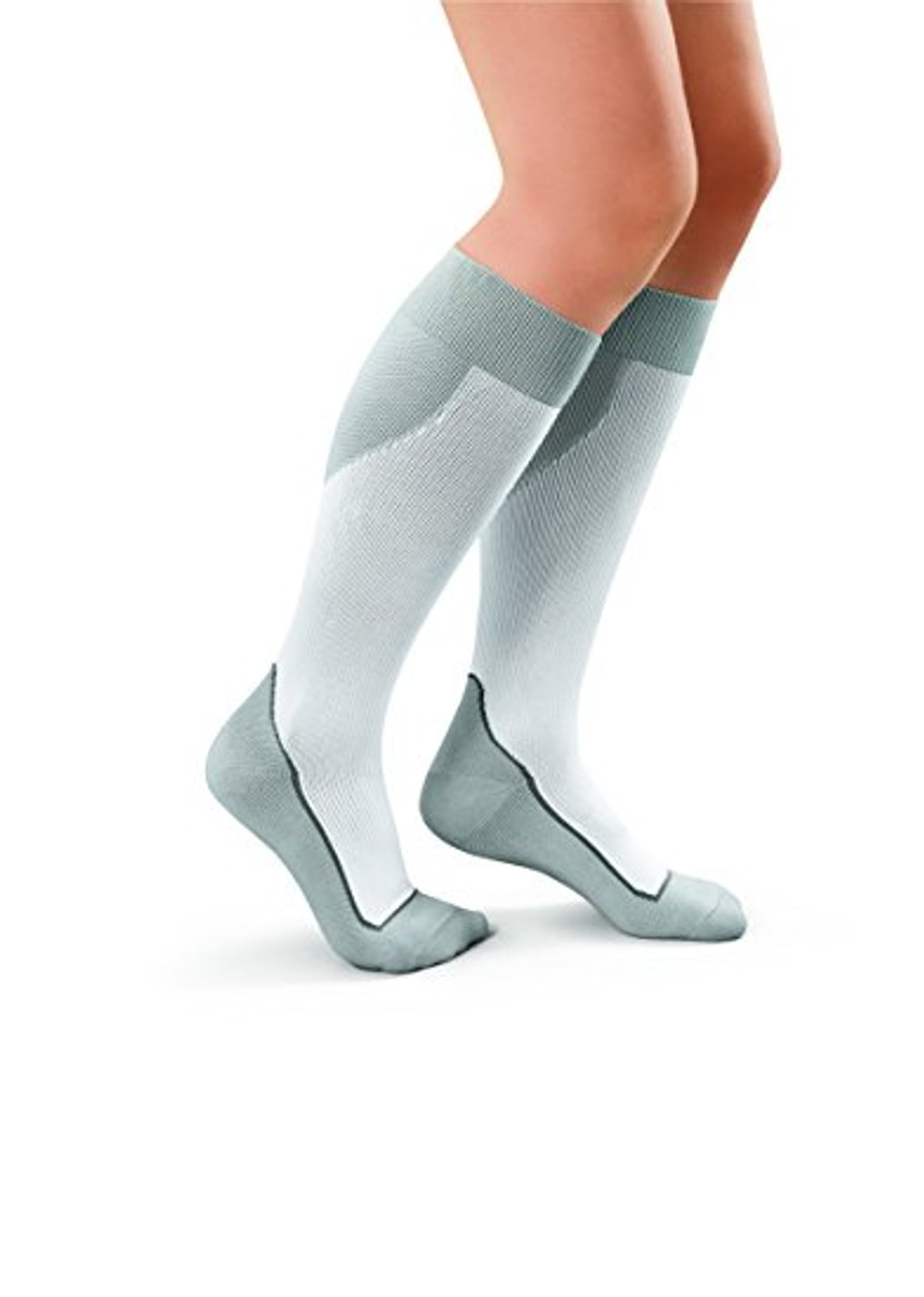 BSN-7528923 PR/1 JOBST SPORT STOCKING UNISEX, 15-20MMHG, XL, WHITE/GREY, CLOSED TOE